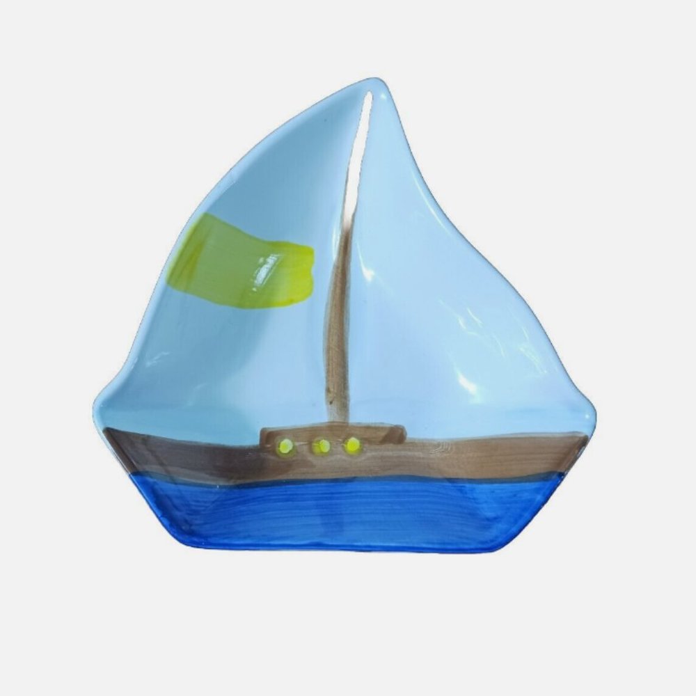 Beau Rivage Casino Sailboat Shaped Small Bowl Trinket Dish 5.25” x 5.5”